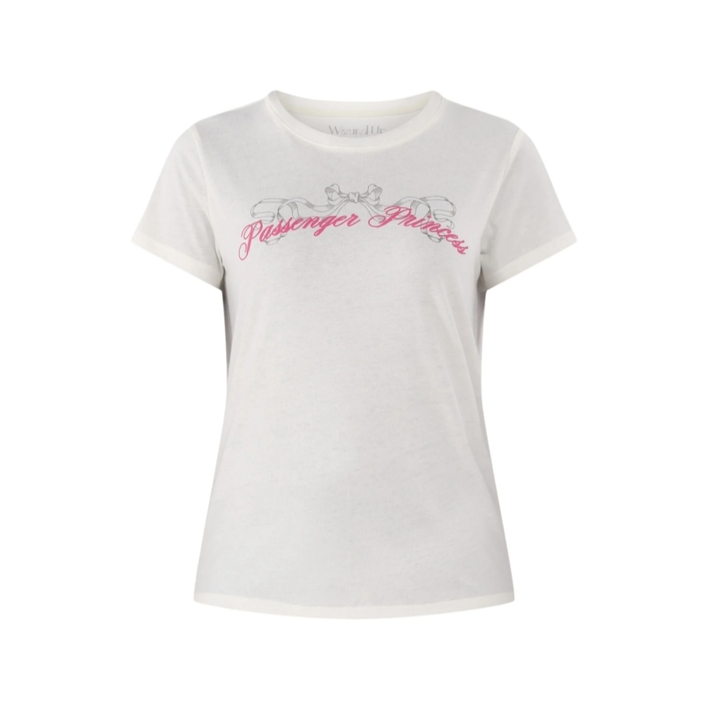 "Passenger Princess" Women's Size L (12-14) Graphic Tee Short Sleeves White NWT